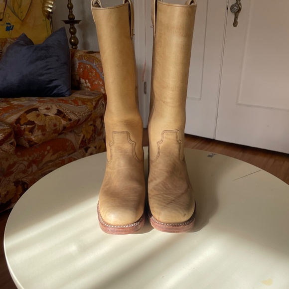 Vintage 70s Frye Campus Banana Leather Boot Look Alike - Picture 3 of 6